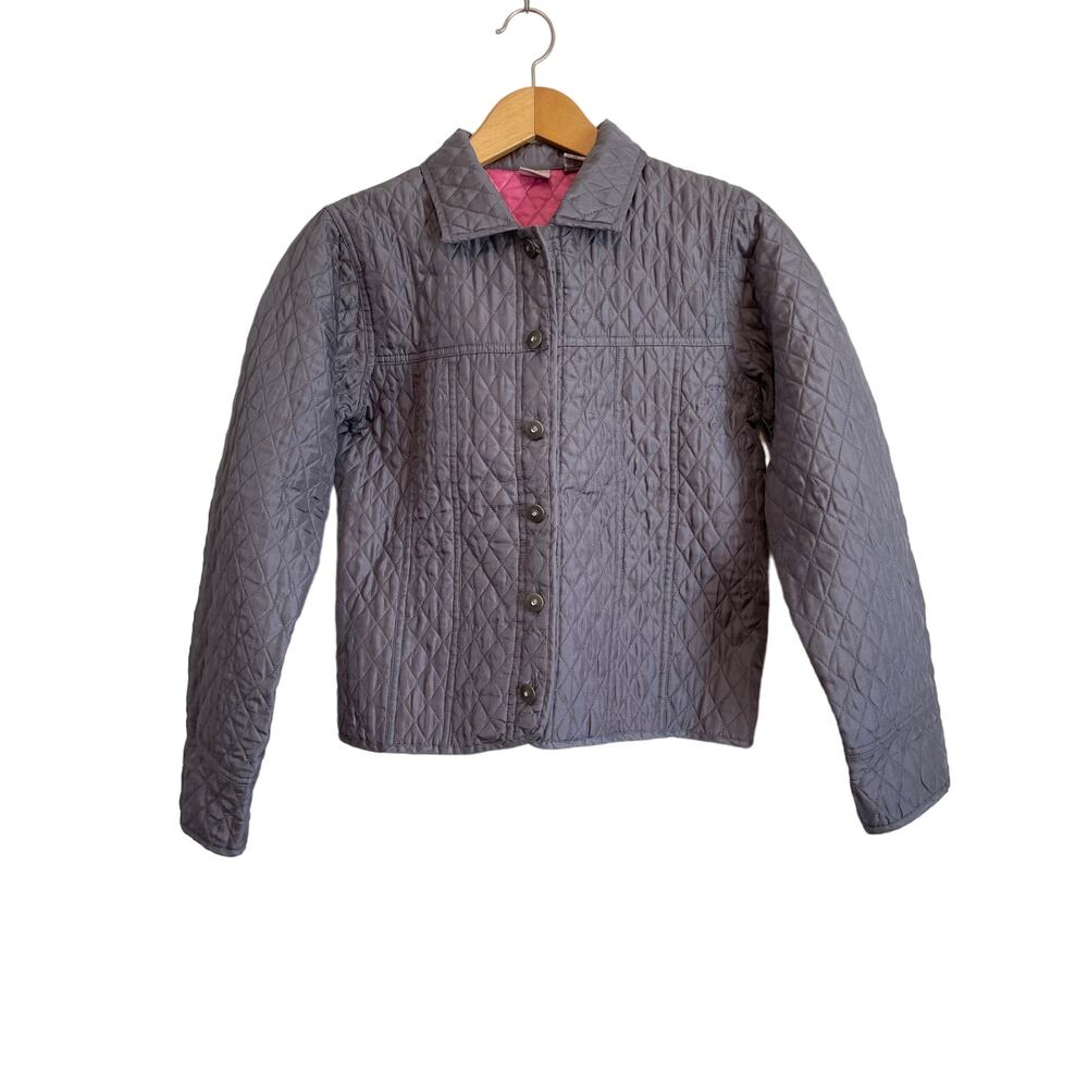 NWT VTG STO Susquehanna 100% Silk Quilted Jacket Buttons Small Cottagecore Y2k